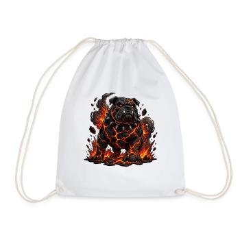 Bouledogue de Lave aux Griffes de Feu - Sac de sport léger - blanc - Devant