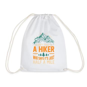 Hiking Mountain Trail Backpacking Outdoors Poaching - Drawstring Bag - white - Front