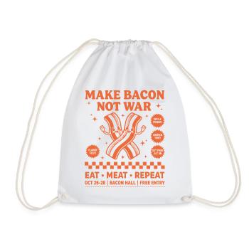 Breakfast Bacon Lovers Funny Brunch Coffee Food - Drawstring Bag - white - Front