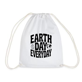 Earth Day Everyday - Drawstring Bag - white - Front