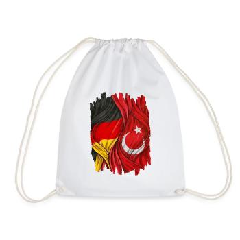 Proud of Germany and Turkey Flags - Drawstring Bag - white - Front