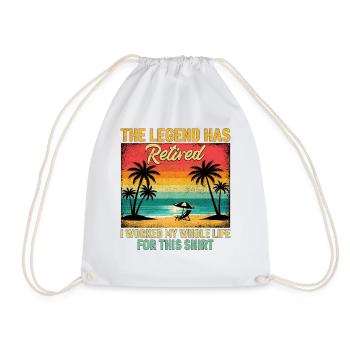 retired I worked my whole life for this shirt - Drawstring Bag - white - Front