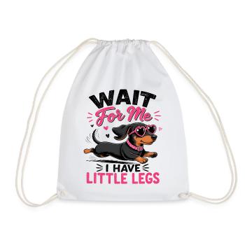 Wait for me: Small bones dog - Drawstring Bag - white - Front