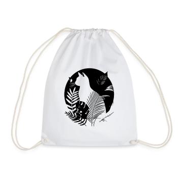 Cat portrait - Drawstring Bag - white - Front