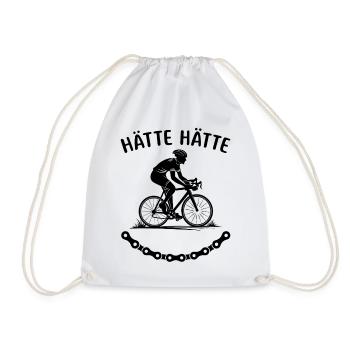 Hätte Hätte Fahrradkette lustige Fahrrad Sprüche - Turnbeutel - Weiß - Vorne