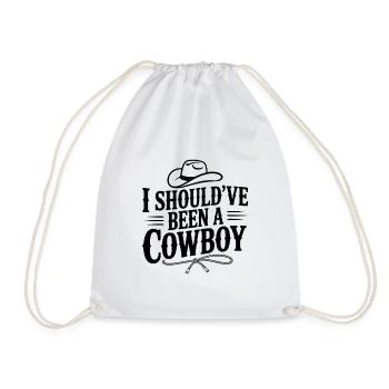 I Should've Been a Cowboy - Drawstring Bag - white - Front