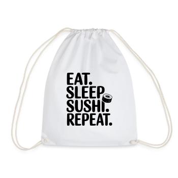 Eat. Sleep. Sushi. Repeat. - Drawstring Bag - white - Front