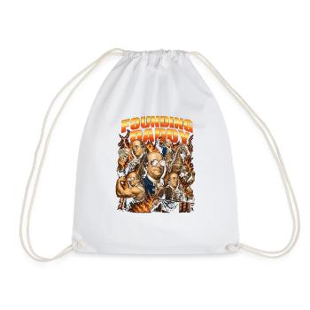 Founding Father Ben Franklin, July 4 - Drawstring Bag - white - Front