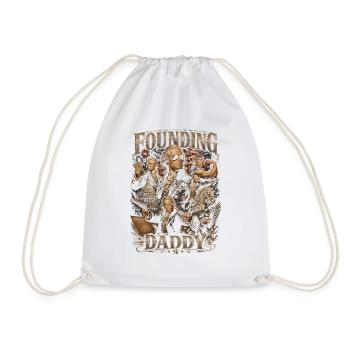 Founding Father Alexander Hamilton, July 4 - Drawstring Bag - white - Front