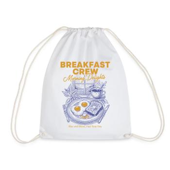 Breakfast Crew Morning Delights Funny Brunch - Drawstring Bag - white - Front