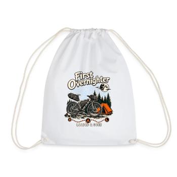 First Overnighter Off Road Cycling Party Pace - Drawstring Bag - white - Front