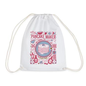 Breakfast Pancake Maker Mornings Golden Stacks - Drawstring Bag - white - Front