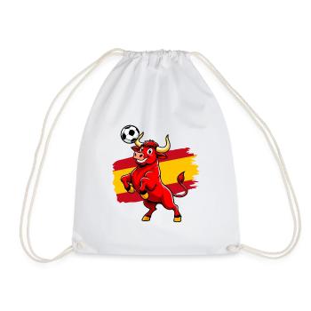 Taureau rouge football Espagne - Sport cartoon - Sac de sport léger - blanc - Devant