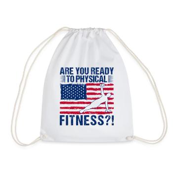 Fitness Fanatics Ready Physical Fitness - Drawstring Bag - white - Front