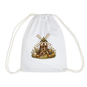 Moulin à vent à maïs avec grain et miel - Sac de sport léger - blanc - Devant