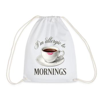 Coffee I'm allergic to morning - Drawstring Bag - white - Front