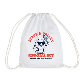 Tennis Retro Tennis Ball Serve & Volley Specialist - Drawstring Bag - white - Front