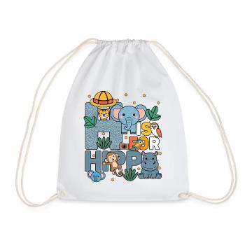 H c’est pour Hippo Zoo Party Jungle Zoo Birthday - Sac de sport léger - blanc - Devant