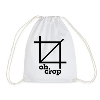 Oh Crop Designer Grafik Spruch - Turnbeutel - Weiß - Vorne