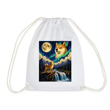 Shiba Inu Hurlant Lune Doge Kawaii - Sac de sport léger - blanc - Devant