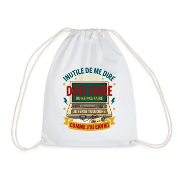 Gamer rétro je ferai toujours comme j'ai envie - Sac de sport léger - blanc - Devant