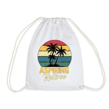 Aspiring Retiree - Drawstring Bag - white - Front