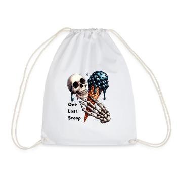 Totenkopf mit Blaubeer-Eis Gothic Motiv - Turnbeutel - Weiß - Vorne