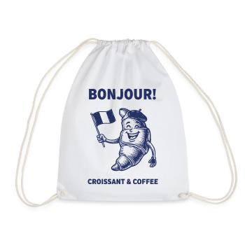 Breakfast Funny Brunch Coffee Food Bacon Lovers - Drawstring Bag - white - Front
