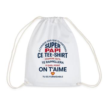 Super Papi On T'aime Cadeau Grand-Père - Sac de sport léger - blanc - Devant