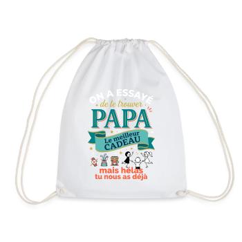 Meilleur Cadeau Papa Humour Enfants - Sac de sport léger - blanc - Devant