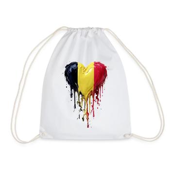 Tropfendes Belgien-Herz - Turnbeutel - Weiß - Vorne