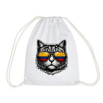 Katze Kolumbianische Flagge Kolumbien - Turnbeutel - Weiß - Vorne