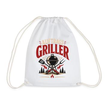 Auftragsgriller BBQ Grillmeister Vintage - Turnbeutel - Weiß - Vorne