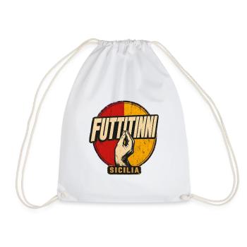 Futtitinni Sicilia Sicilian Flag Italian Island Pr - Drawstring Bag - white - Front
