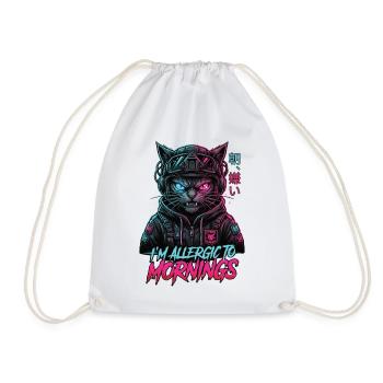 Katze Ich Bin gegen Morgende Allergisch - Turnbeutel - Weiß - Vorne