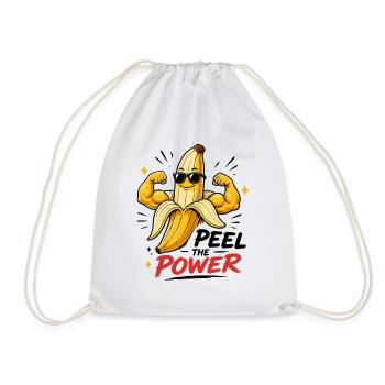 Peel The Power Drôle Muscle Banana Fitness - Sac de sport léger - blanc - Devant