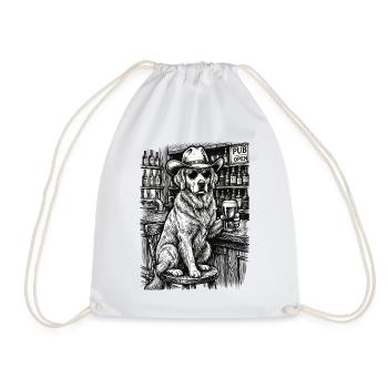 Chien cowboy Bière drôle Golden Retriever - Sac de sport léger - blanc - Devant