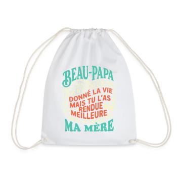 Beau-Papa Humour Cadeau Fête Des Pères Retro - Sac de sport léger - blanc - Devant