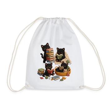 Lecture drôle de chat noir - Sac de sport léger - blanc - Devant