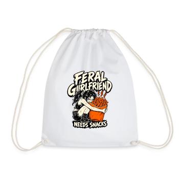 Petite amie sauvage a besoin de snacks, petite amie déséquilibrée - Sac de sport léger - blanc - Devant