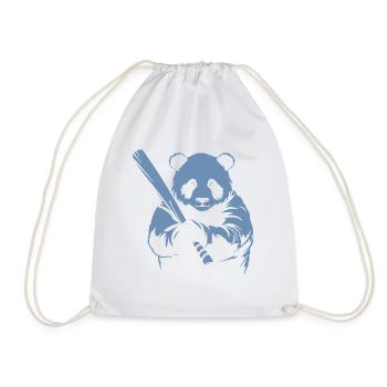 Minimalistische Panda Baseballspieler Silhouette - Turnbeutel - Weiß - Vorne
