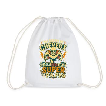 Super Papi Pas Besoin De Cheveux Humour - Sac de sport léger - blanc - Devant