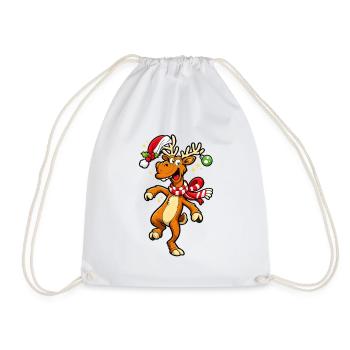 Orignal de Noël dansant dansant drôle de renne - Sac de sport léger - blanc - Devant