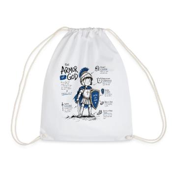 Le Guerrier de l’Armure de Dieu : Foi et Courage - Sac de sport léger - blanc - Devant