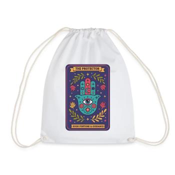 Spirituality Sacred Geometry The Protector - Drawstring Bag - white - Front