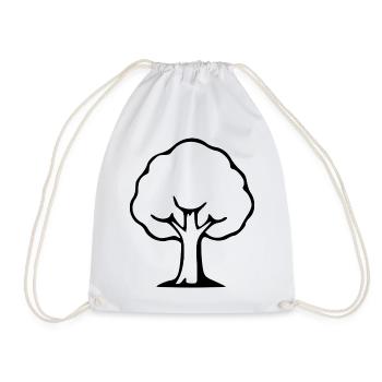 Baums schwarz Geschenk Naturliebhaber - Turnbeutel - Weiß - Vorne