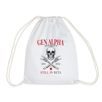 Gen Alpha – Generated by AI - Drawstring Bag - white - Front