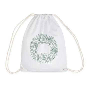 Couronne de plantes vertes - Sac de sport léger - blanc - Devant