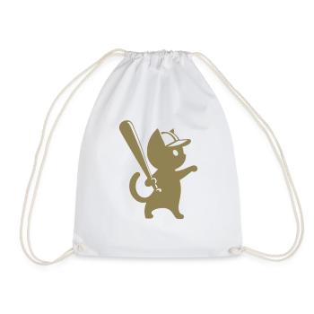 Silhouette minimaliste de joueur de baseball chat - Sac de sport léger - blanc - Devant