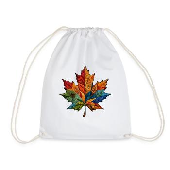 Feuille arc-en-ciel avec motifs botaniques - Sac de sport léger - blanc - Devant